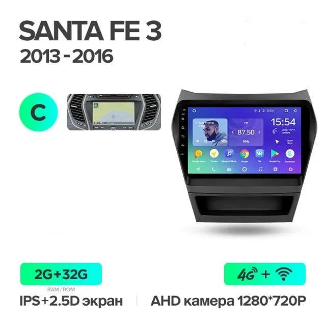 Car Dealz Premium Advanced 4G Data Model 10.2" Android 12.0 For Hyundai Santa Fe 3 2013 - 2016 In Dash Plus OEM Fascia