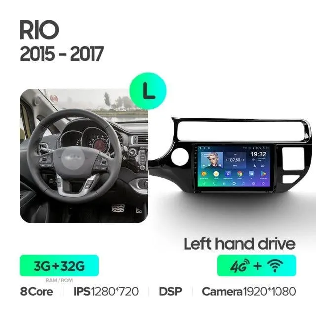 Car Dealz Premium Advanced 4G Data Model 10.2" Android 12.0 For Kia RIO 4 K3 2015 - 2017 In Dash Plus OEM Fascia