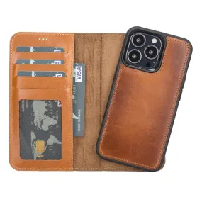 Carter iPhone 13 Pro Max Detachable Wallet Case, Rustic Tan