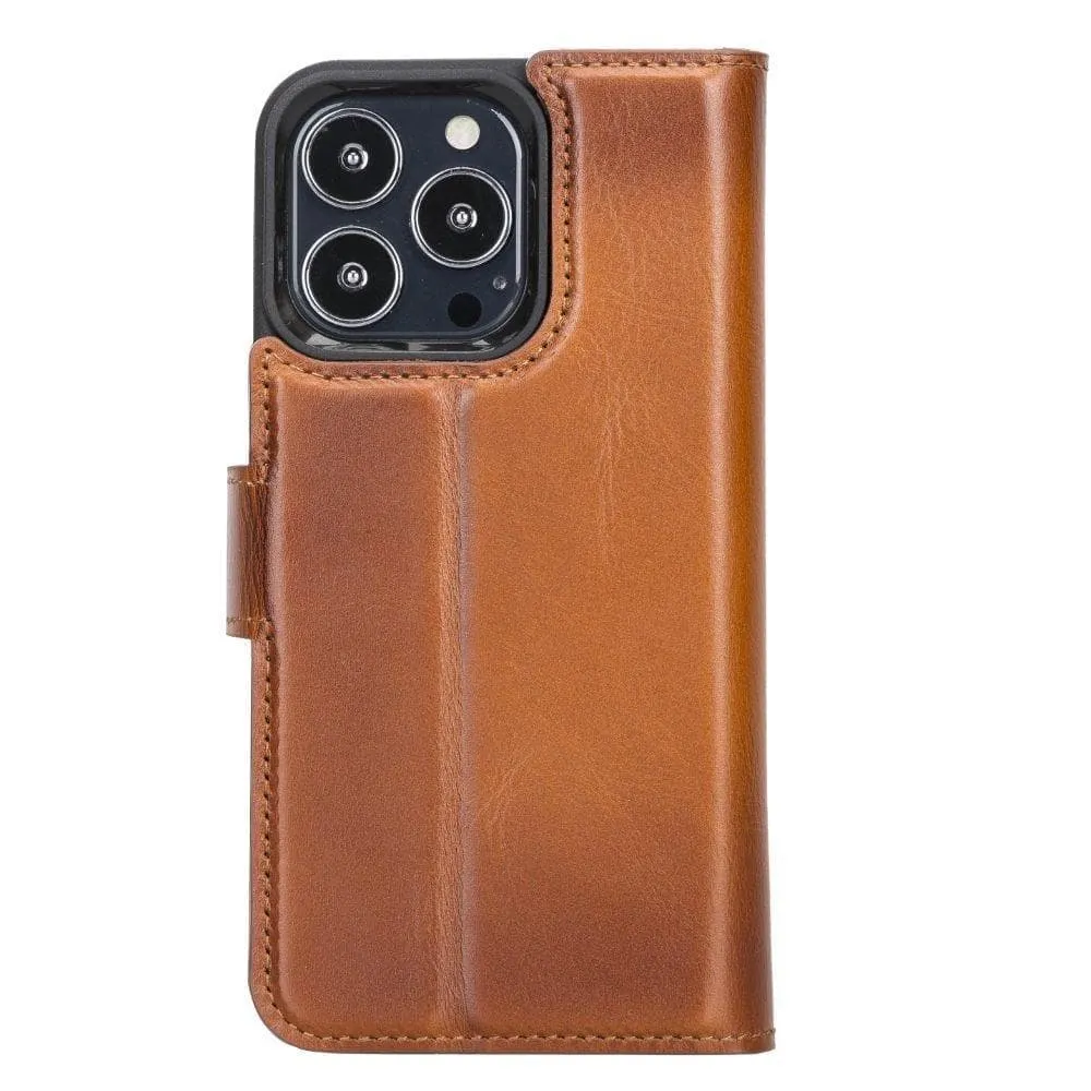 Carter iPhone 13 Pro Max Detachable Wallet Case, Rustic Tan