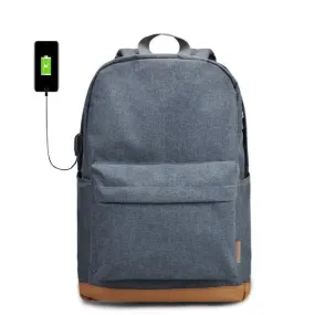 Casual Canvas Softback Backpack With USB Charging Port