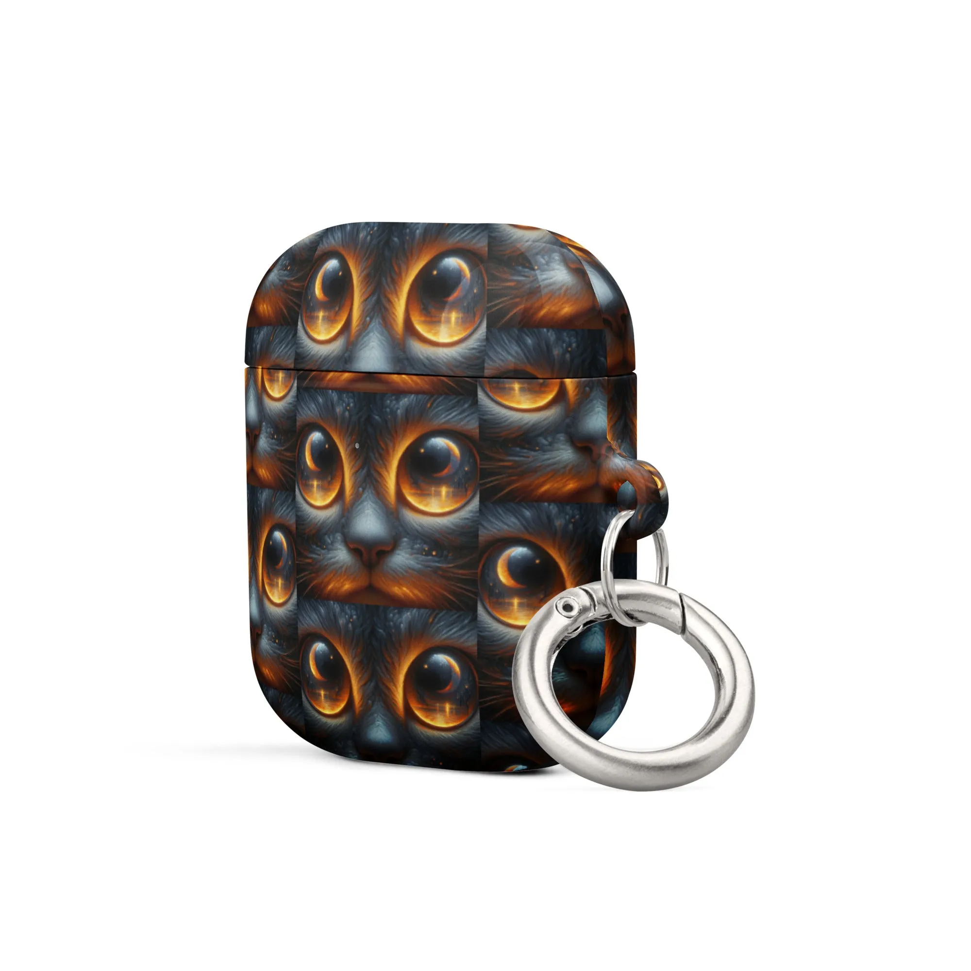 Cat Eyes AirPods® Case | Impact-Absorbing Polycarbonate | Metal Carabiner | Scratch & Drop Protection