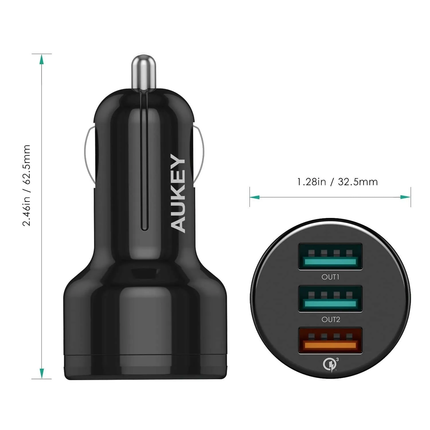 CC-T11 Qualcomm Quick Charge 3.0 3 USB Ports 42W 7.8A Car Charger