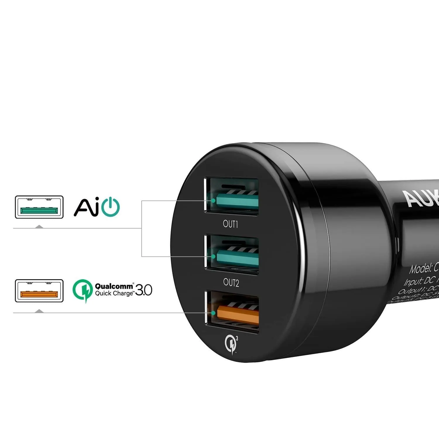 CC-T11 Qualcomm Quick Charge 3.0 3 USB Ports 42W 7.8A Car Charger