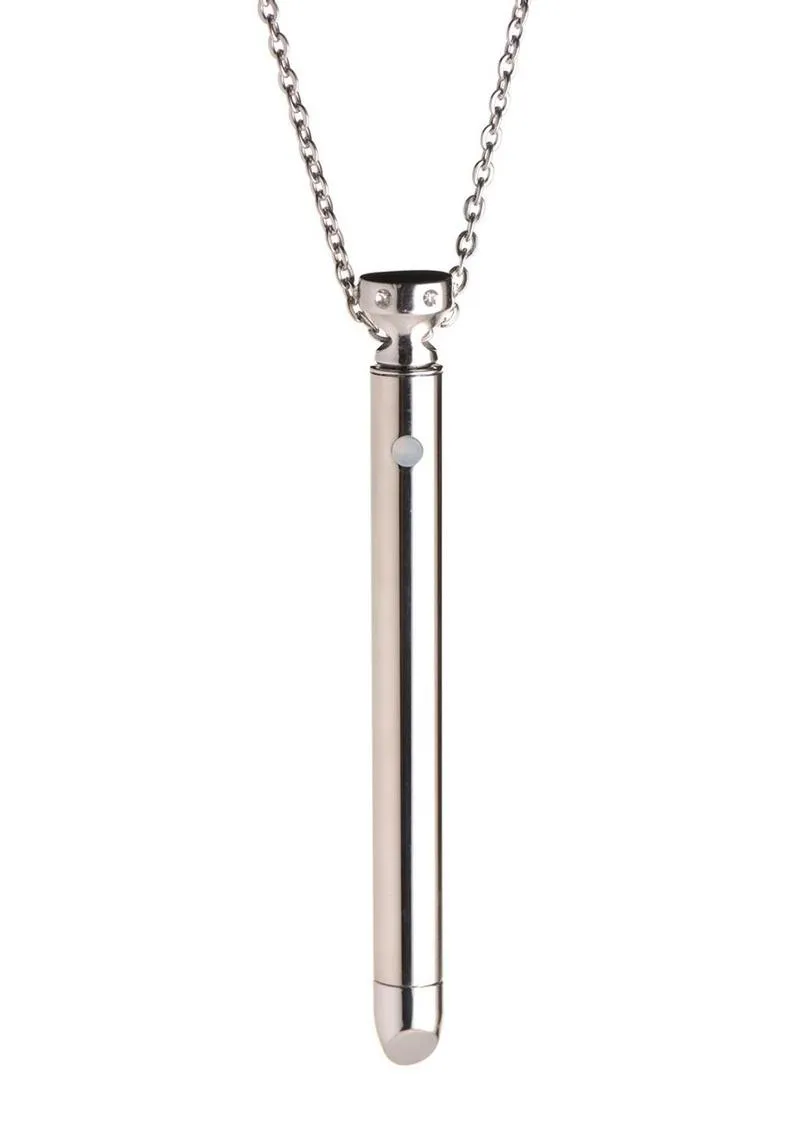 Charmed Rechargeable Stainless Steel 7x Vibrating Necklace