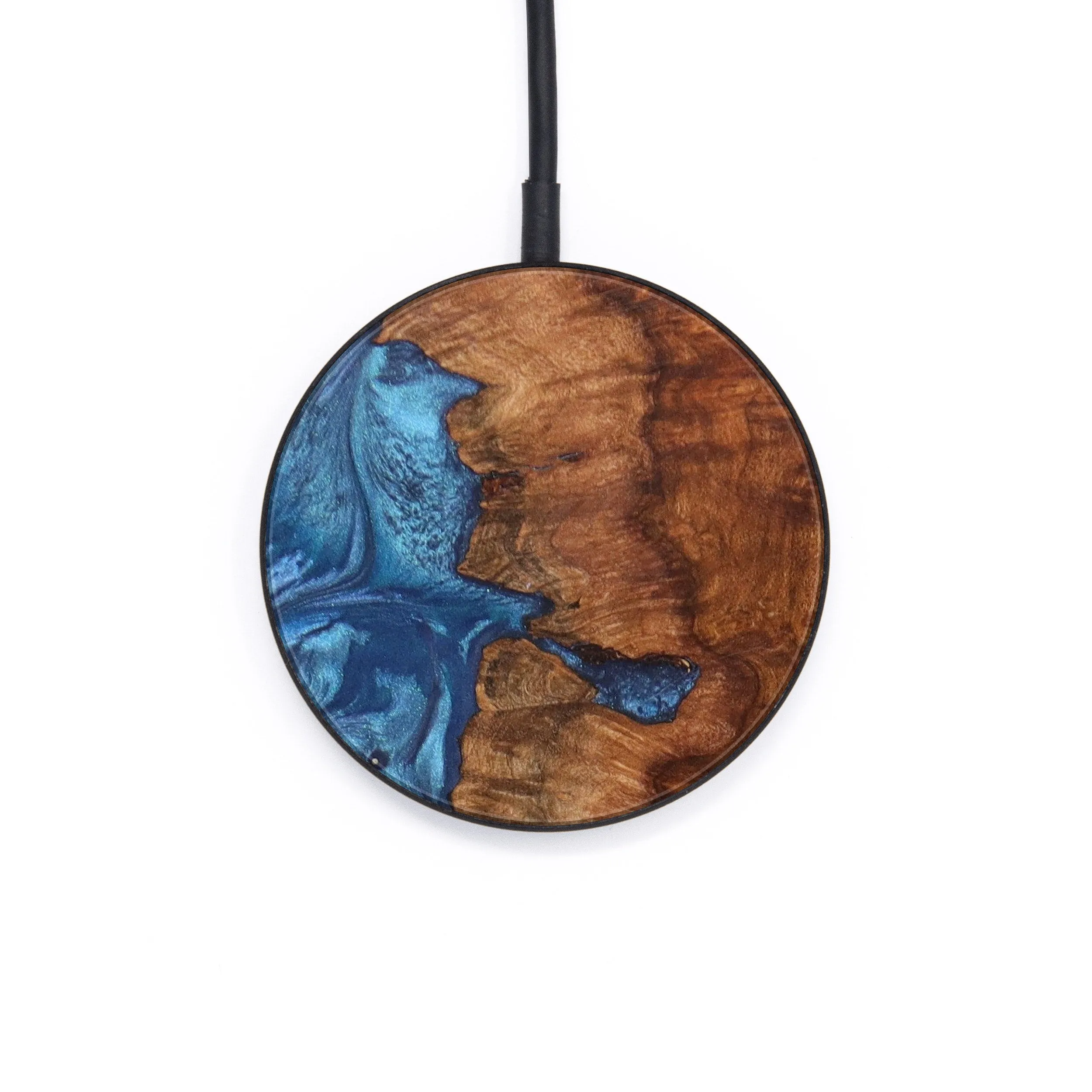 Circle Wood Resin Wireless Charger - Annamarie (Blue, 626600)