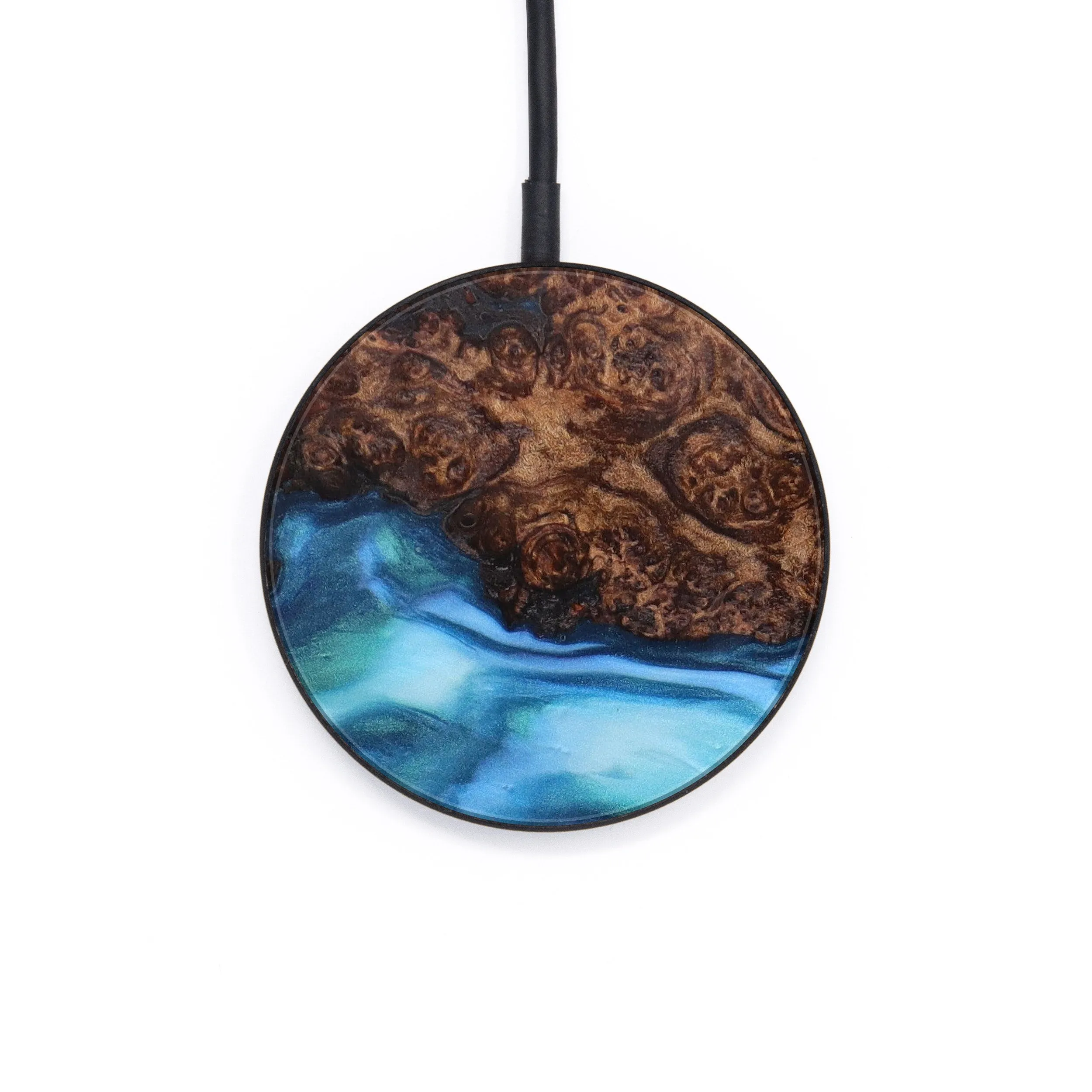 Circle Wood Resin Wireless Charger - Anneliese (Light Blue, 605027)