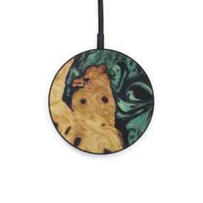 Circle Wood Resin Wireless Charger - Brana (Dark Green, 589001)