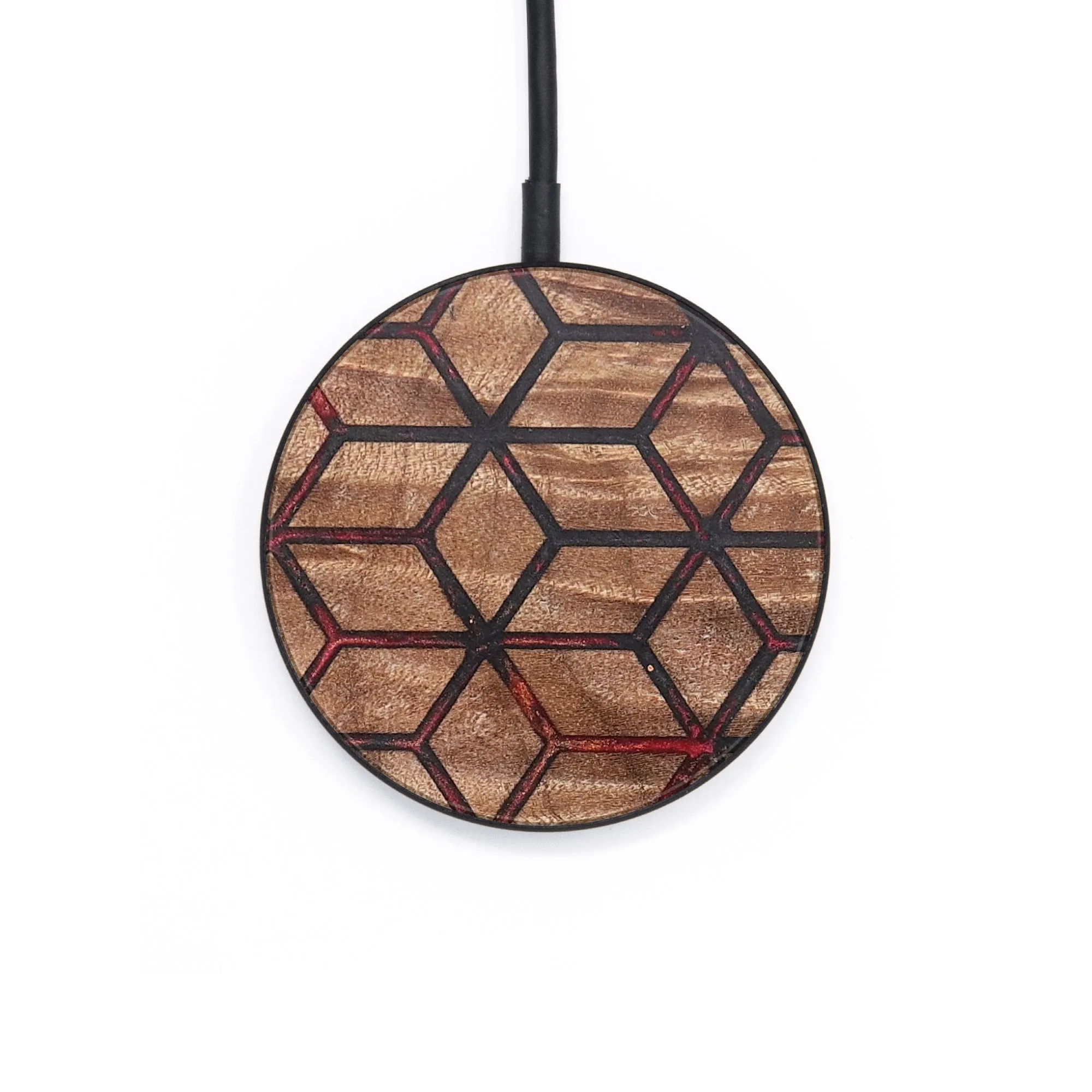 Circle Wood Resin Wireless Charger - Carolyn (Pattern, 715623)