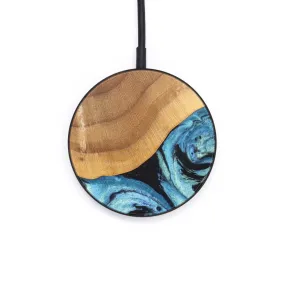 Circle Wood Resin Wireless Charger - Christa (Blue, 626594)