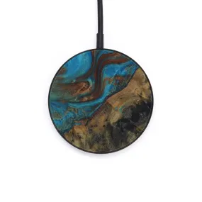 Circle Wood Resin Wireless Charger - Deforest (Teal & Gold, 570253)