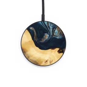 Circle Wood Wireless Charger - Ilona (Teal & Gold, 733767)