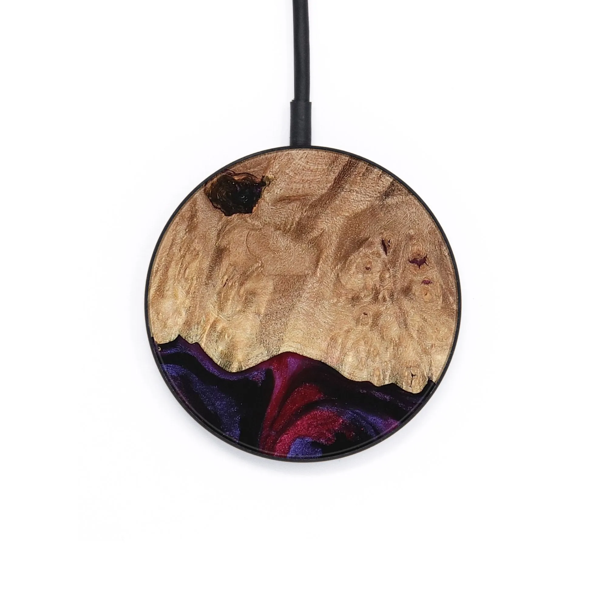 Circle Wood Wireless Charger - Munaz (Purple, 737776)