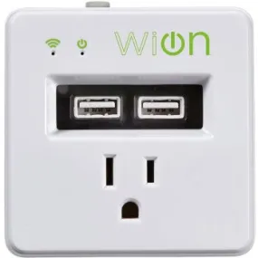 Coleman Cable 50055 WiON Indoor Wi-Fi Single Outlet w/Dual USB Charging Ports