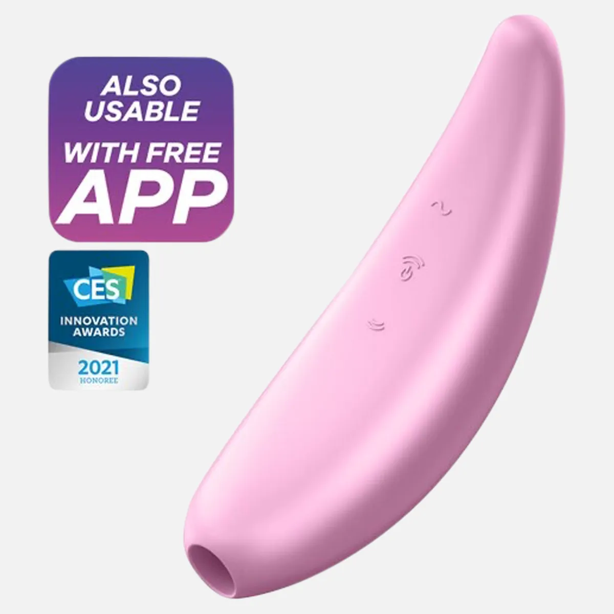 Curvy 3 Air Pulse and Suction Vibrator Plus Pink Incl. Bluetooth And App