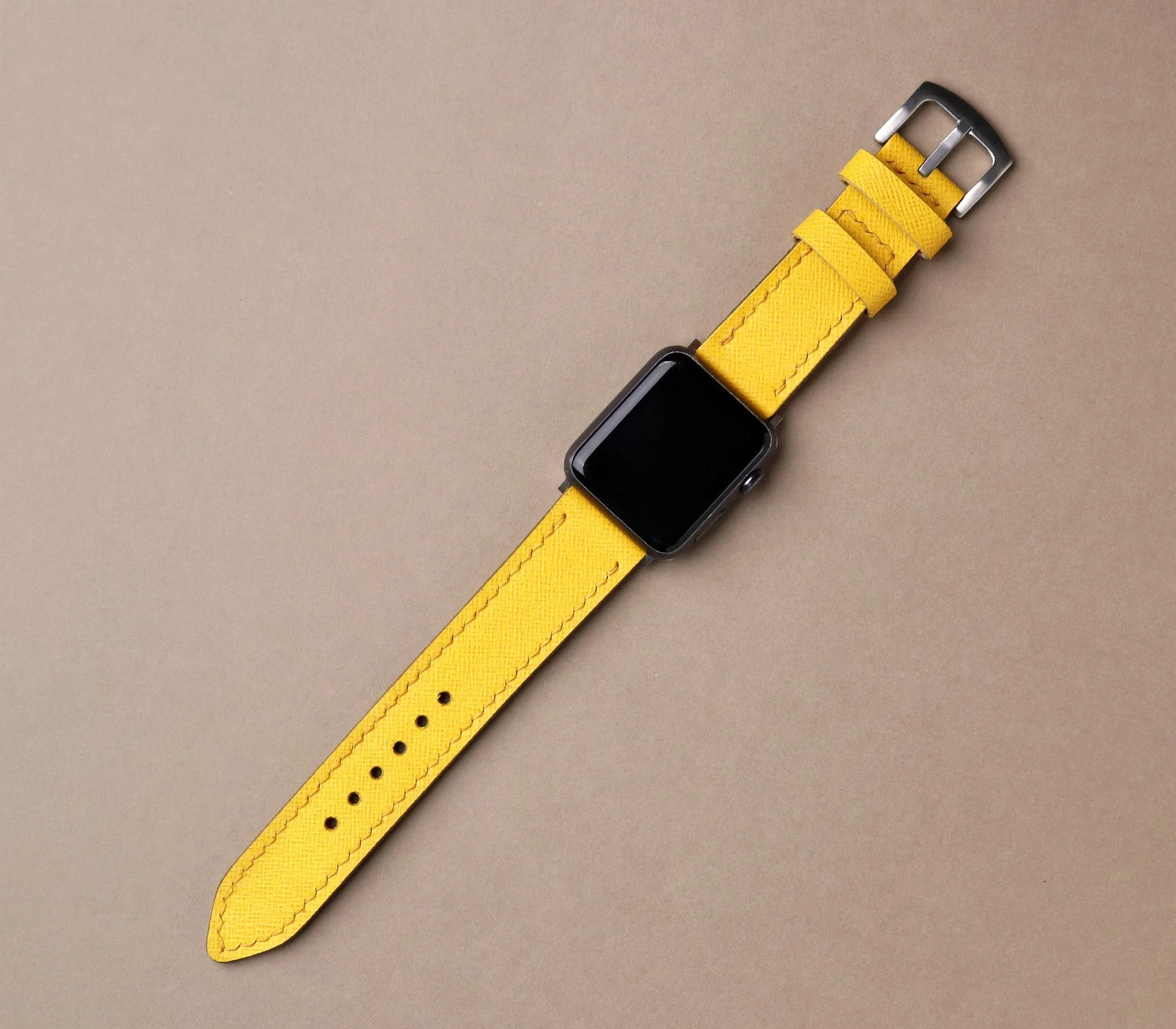 Custom Made Apple Watch Strap - Lemon Saffiano