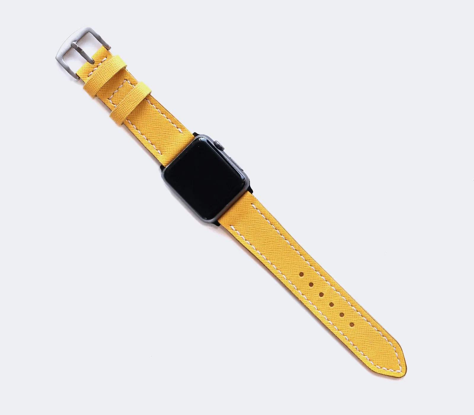 Custom Made Apple Watch Strap - Lemon Saffiano