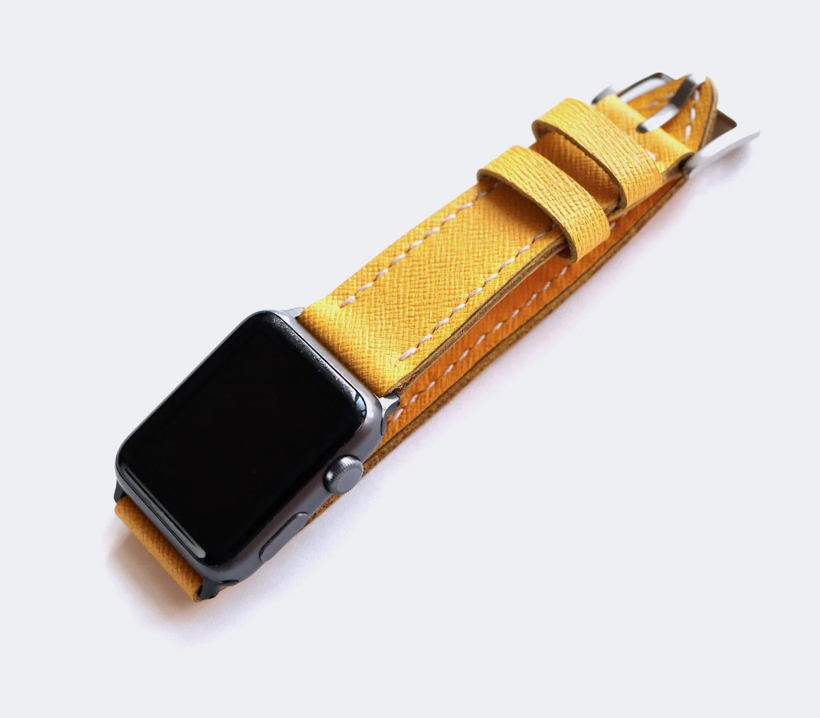 Custom Made Apple Watch Strap - Lemon Saffiano