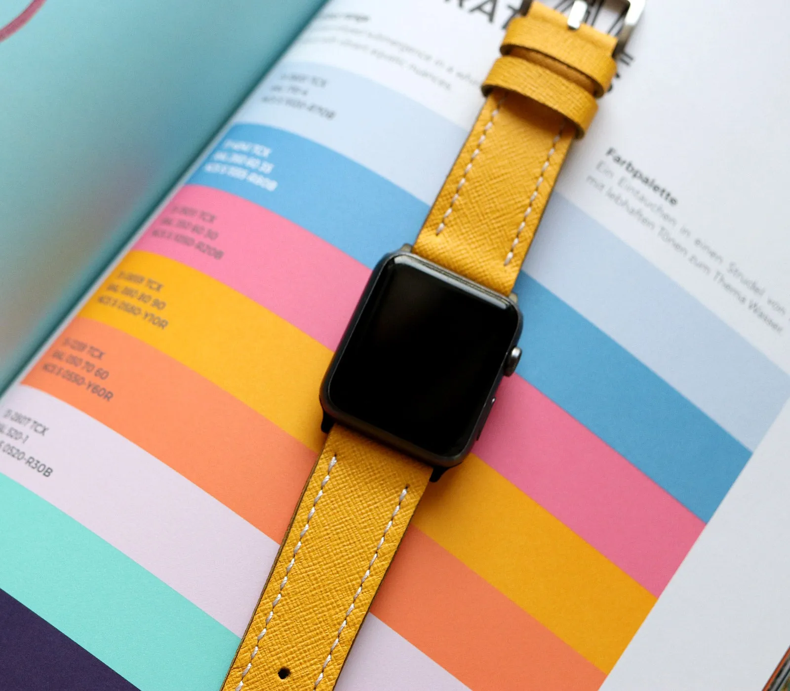 Custom Made Apple Watch Strap - Lemon Saffiano