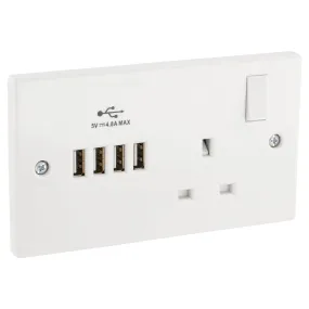 Daewoo Single Socket With 4 USB Ports