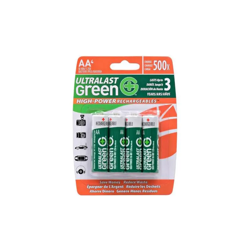 Dantona UltraLast ULGHP4AA Green High Power/Capacity NiMH 4-Pack AA