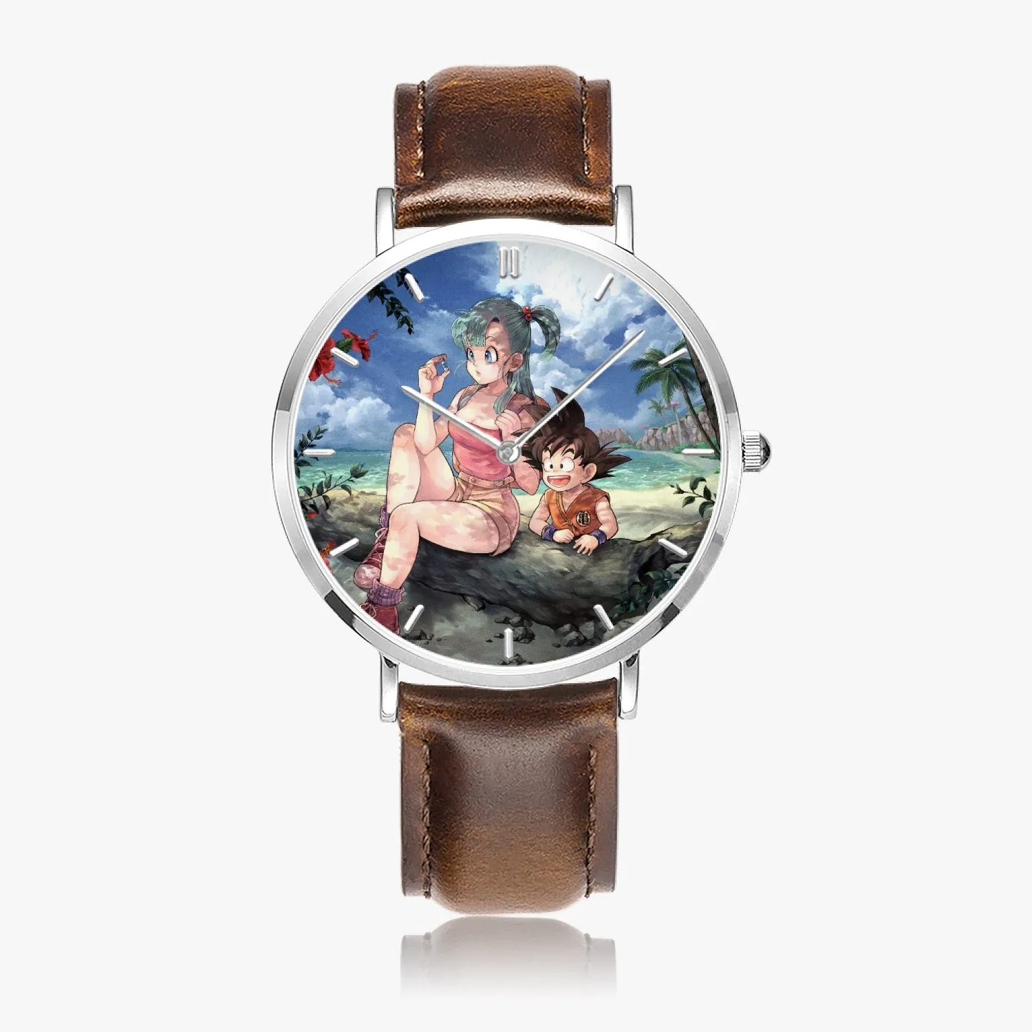 DBZ-Store Cool Bulma Sitting on a Tree and Kid Goku at the Beach Watch