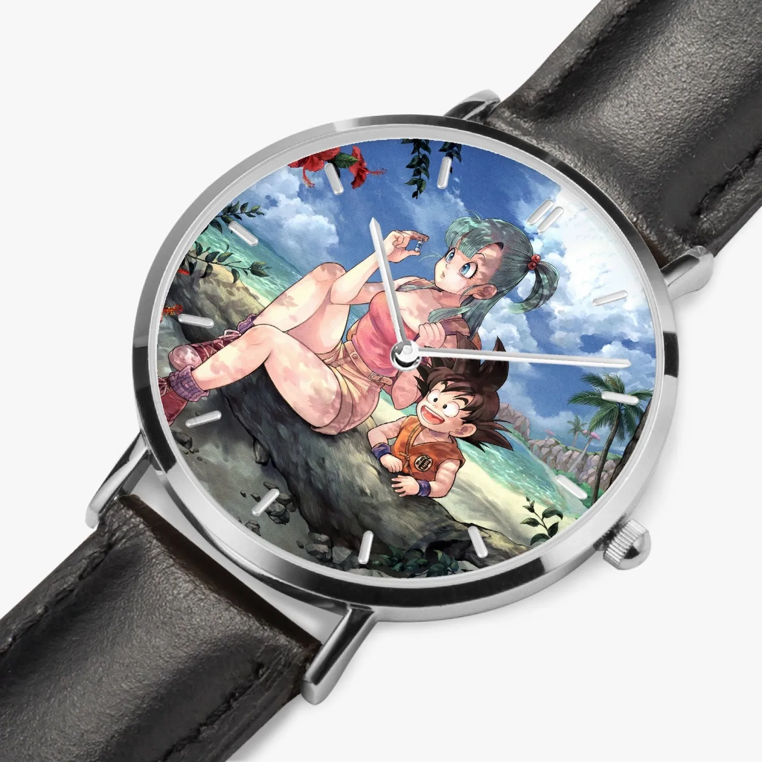 DBZ-Store Cool Bulma Sitting on a Tree and Kid Goku at the Beach Watch