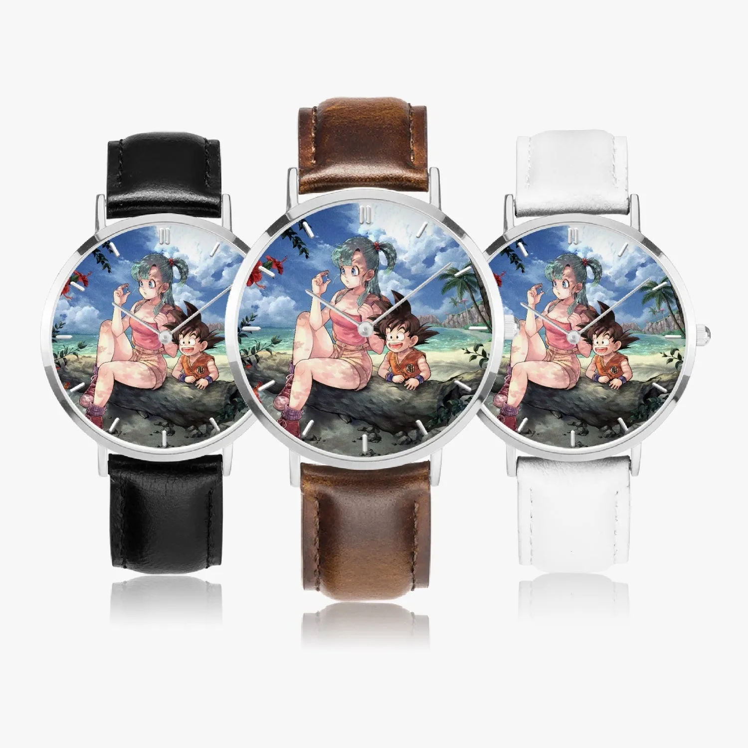 DBZ-Store Cool Bulma Sitting on a Tree and Kid Goku at the Beach Watch