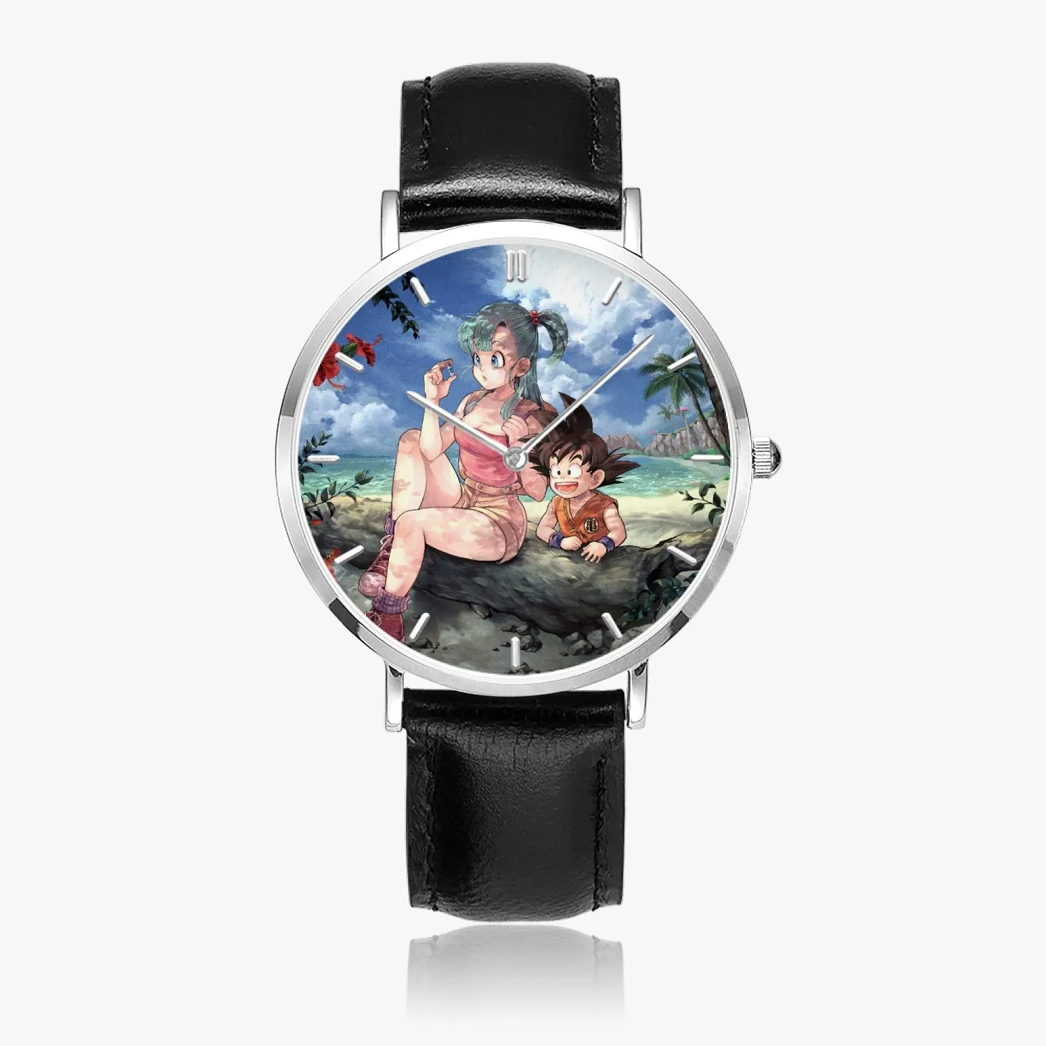 DBZ-Store Cool Bulma Sitting on a Tree and Kid Goku at the Beach Watch