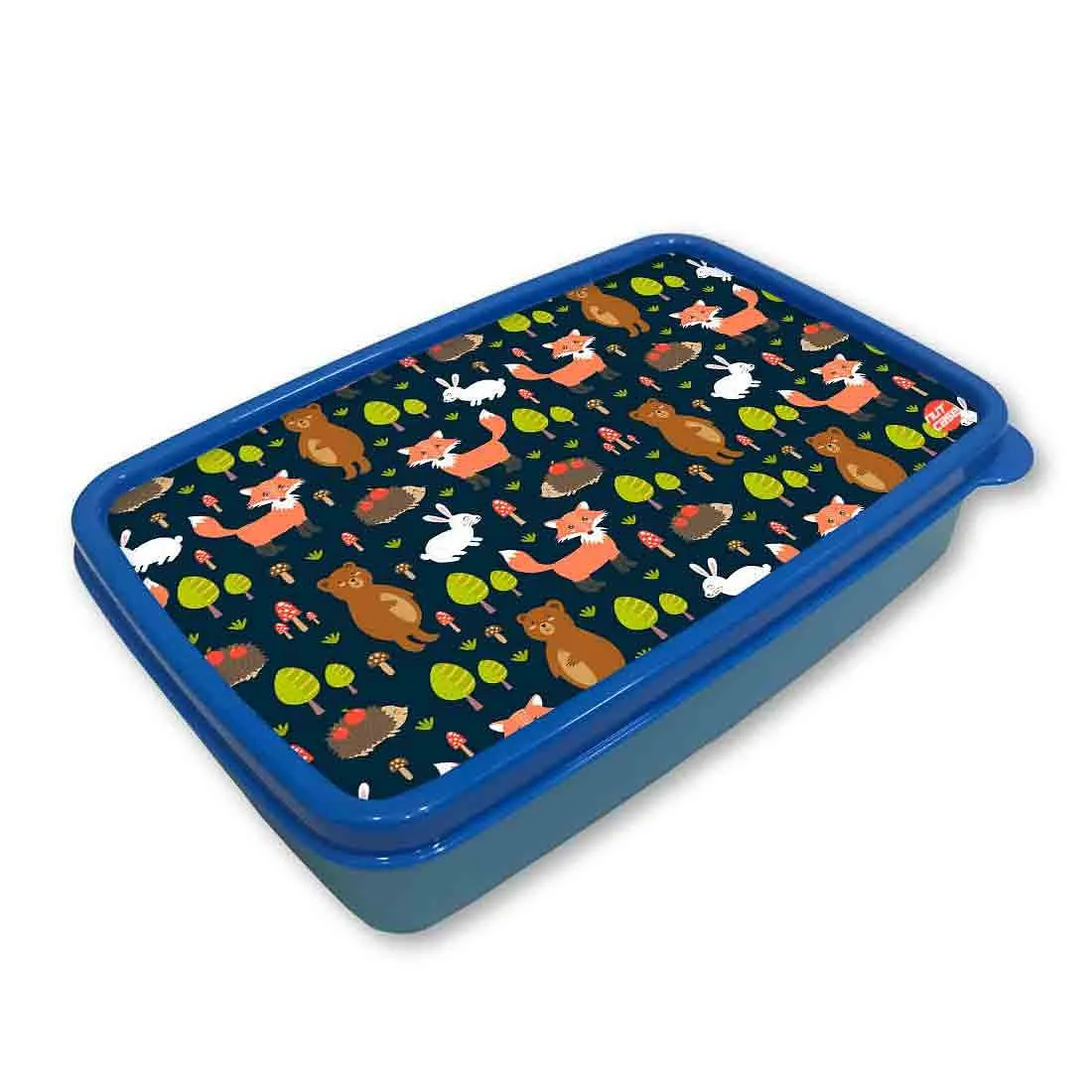 Designer Plastic Lunch Box for School Boy Containers - Fox and Rabbit