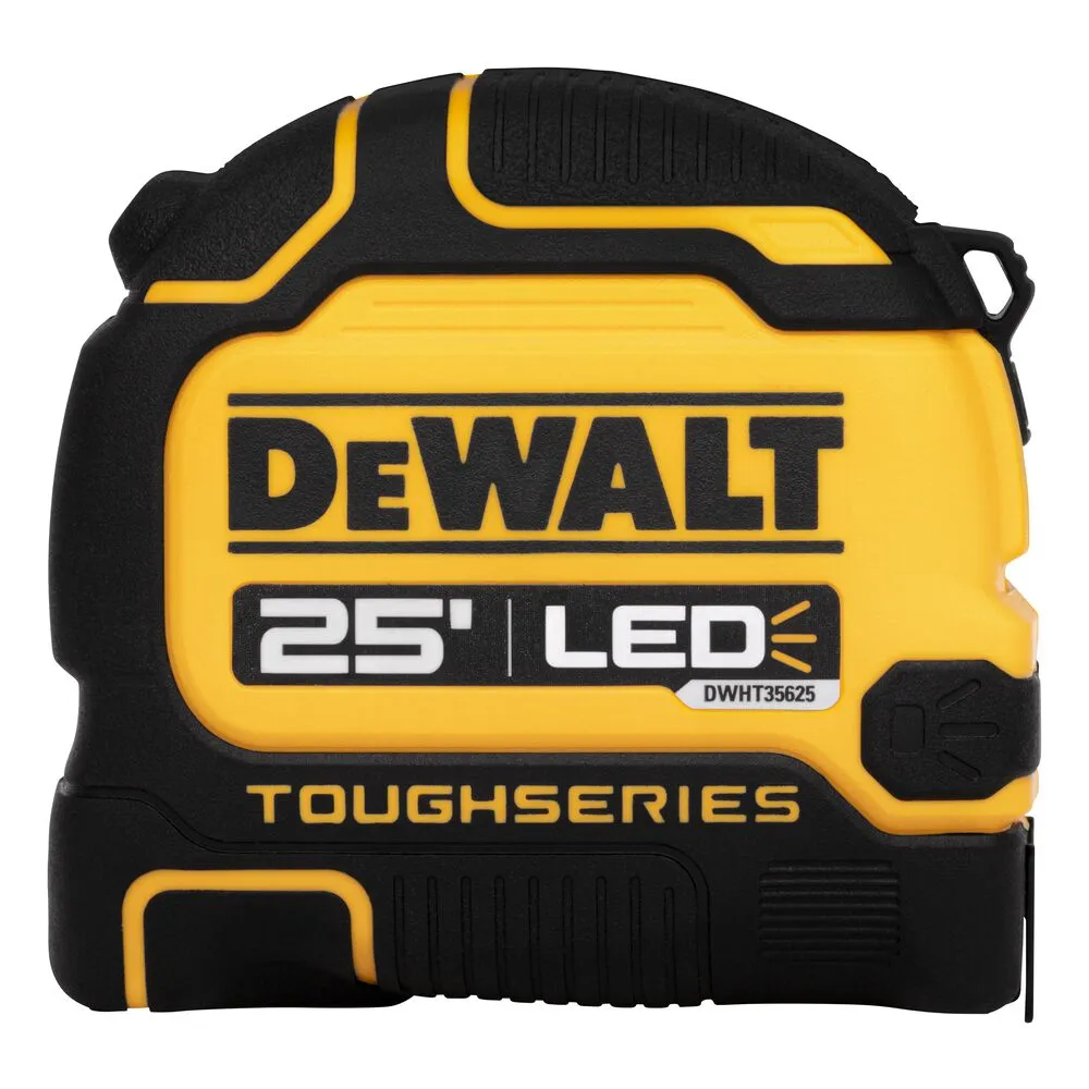 DeWALT DWHT35625S TOUGHSERIES 25' Lighted Tape Measure w/ USB Charging Cable