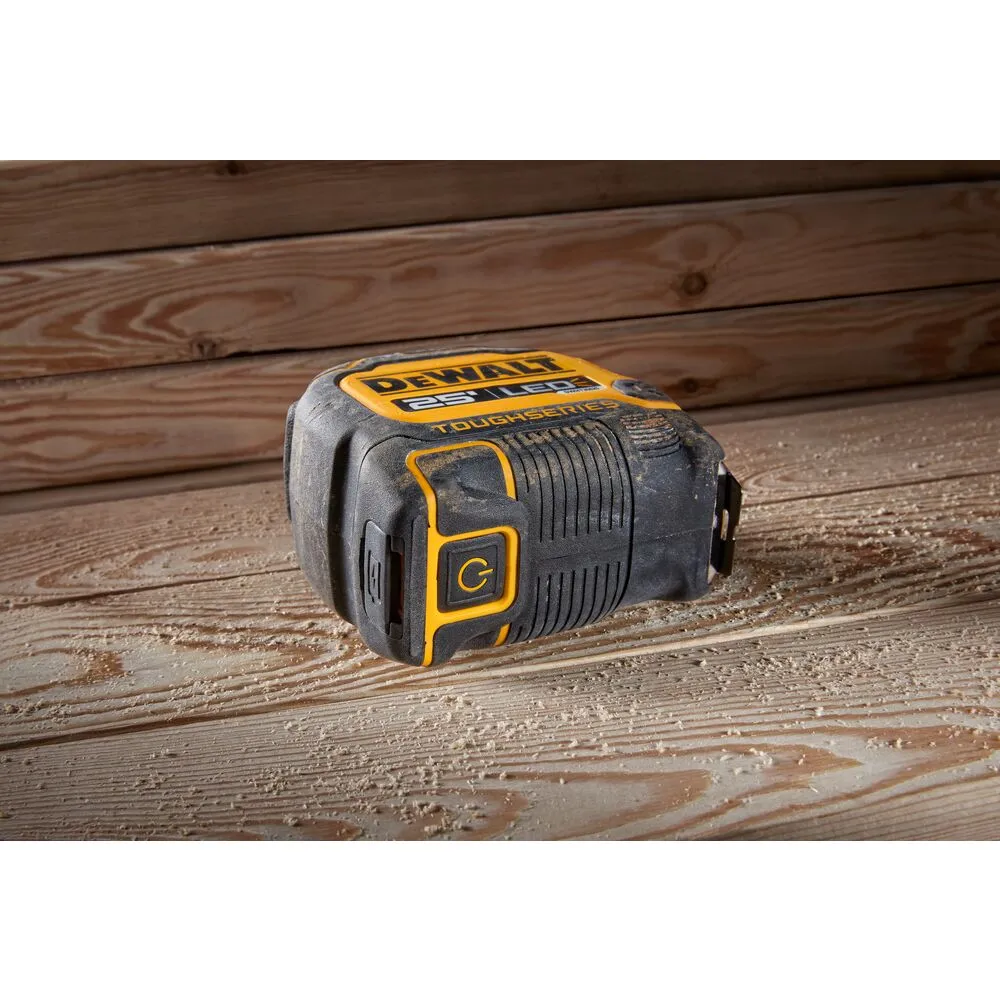 DeWALT DWHT35625S TOUGHSERIES 25' Lighted Tape Measure w/ USB Charging Cable