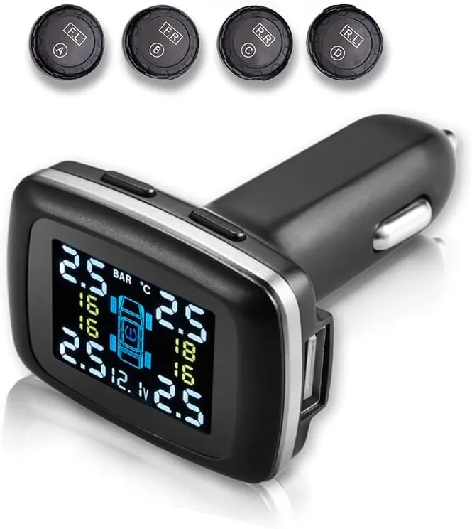 Durable Tire Pressure Monitoring System with 4 Sensors - RYNOMATE