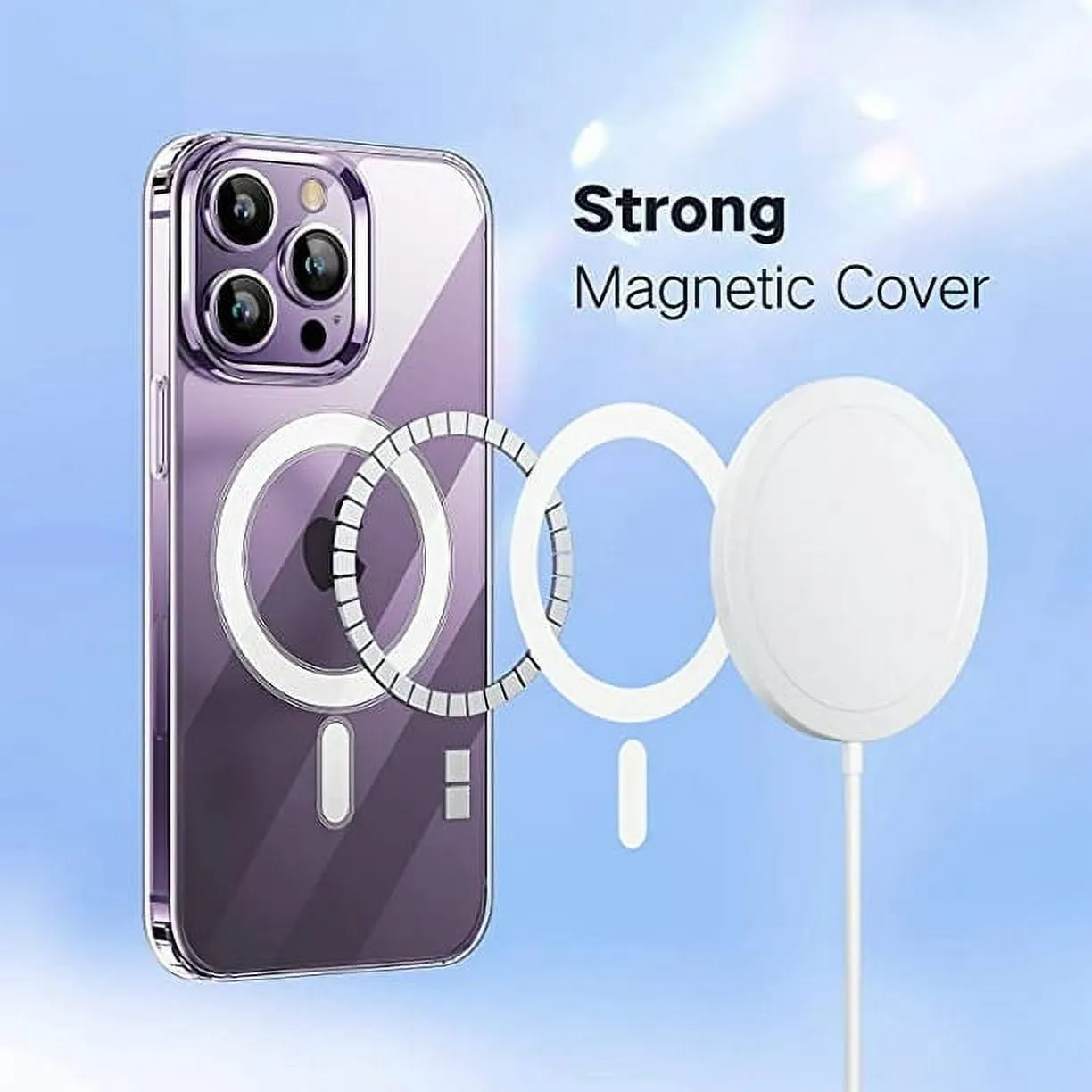 Entronix Case Magnetic Crystal Clear Case Designed for Apple iPhone 11 with 2 Tempered and Camera Lens, Shockproof Transparent Cover