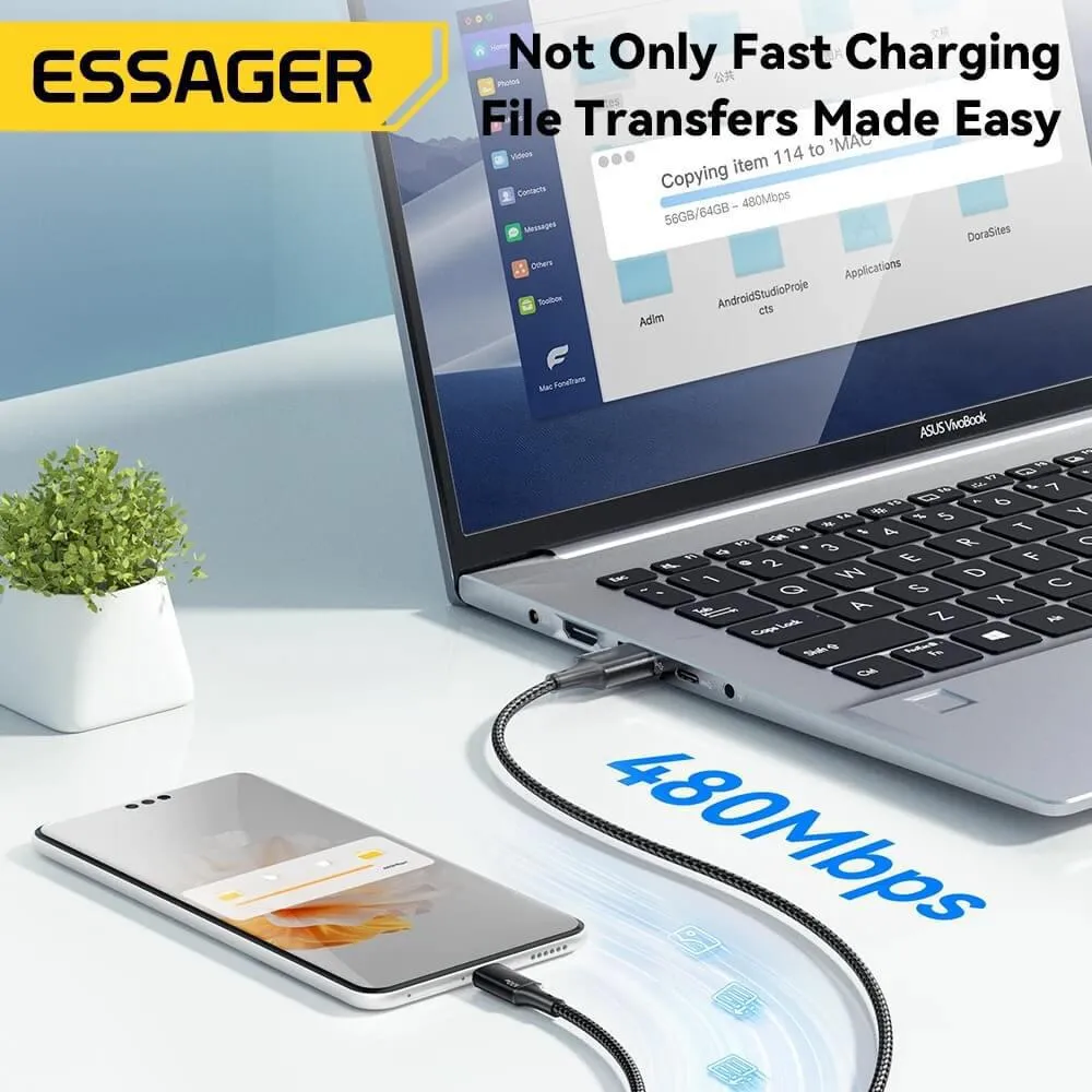 ESSAGER 3 in 1 100W Quick Charging Cable