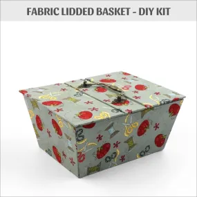 Fabric Lidded Basket DIY kit, cartonnage kit 217a, members-only