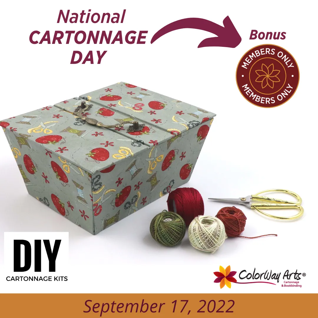 Fabric Lidded Basket DIY kit, cartonnage kit 217a, members-only