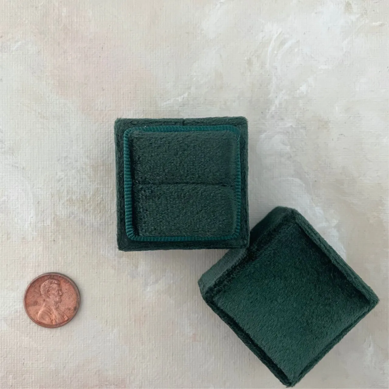 Forest Green Square Ring Box