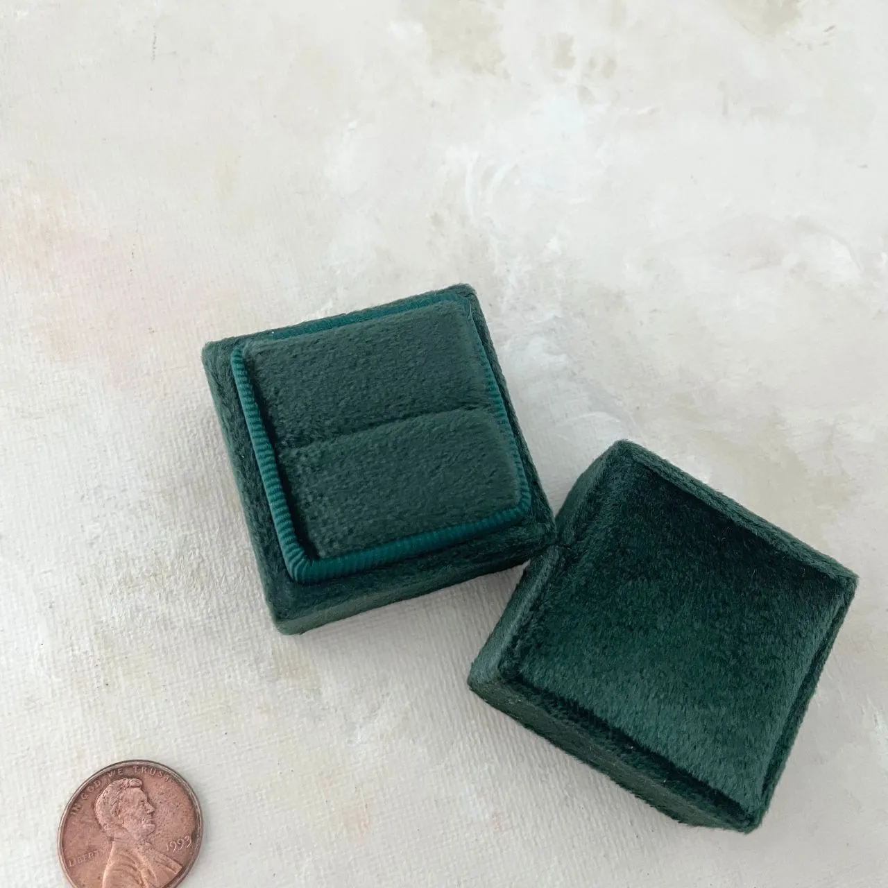 Forest Green Square Ring Box