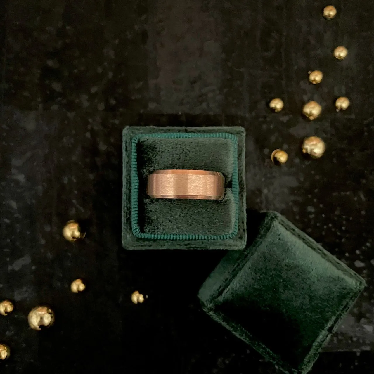 Forest Green Square Ring Box