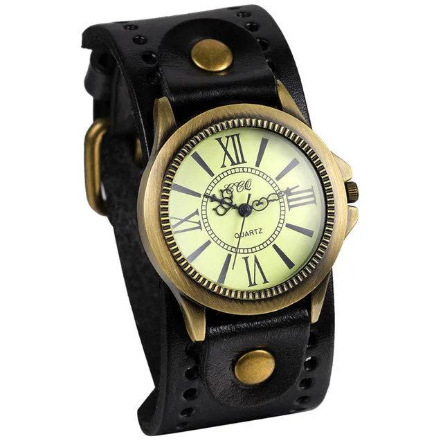 Funki Buys | Watches | Men's Steampunk Goth Style Wide Watch