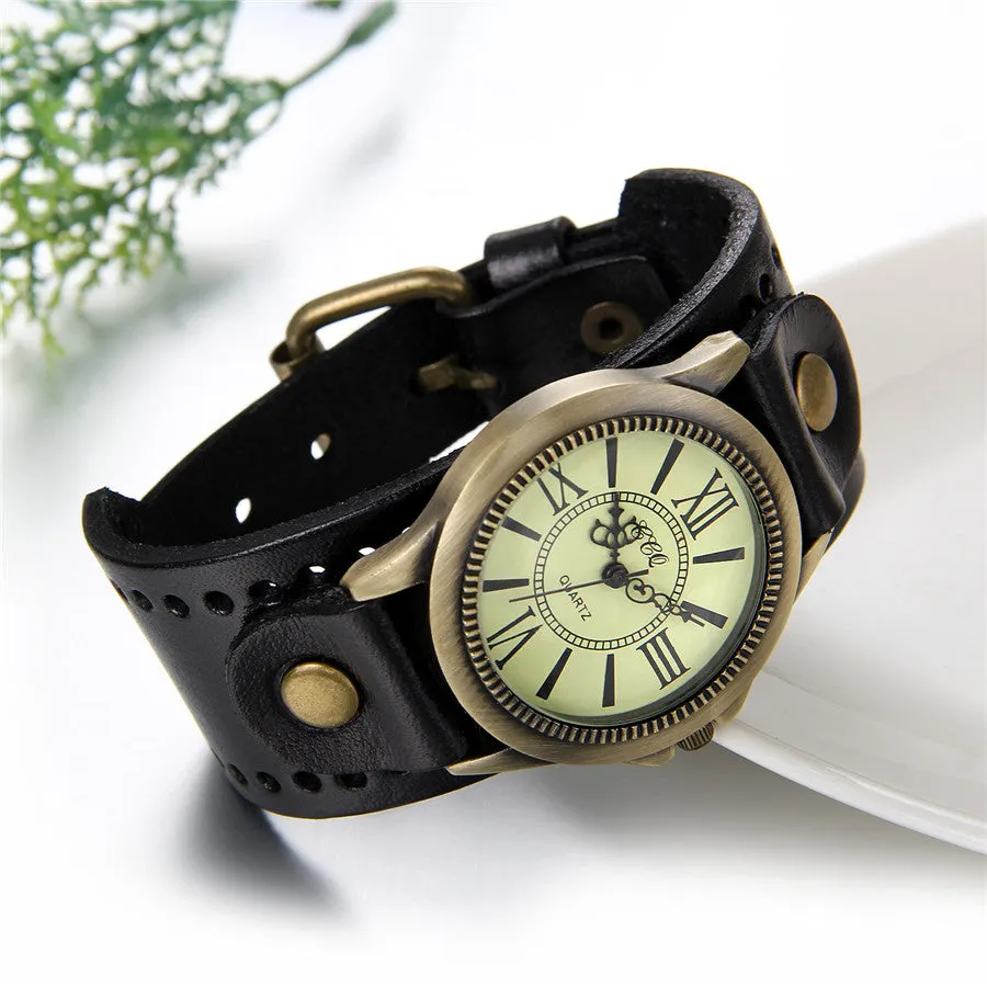 Funki Buys | Watches | Men's Steampunk Goth Style Wide Watch