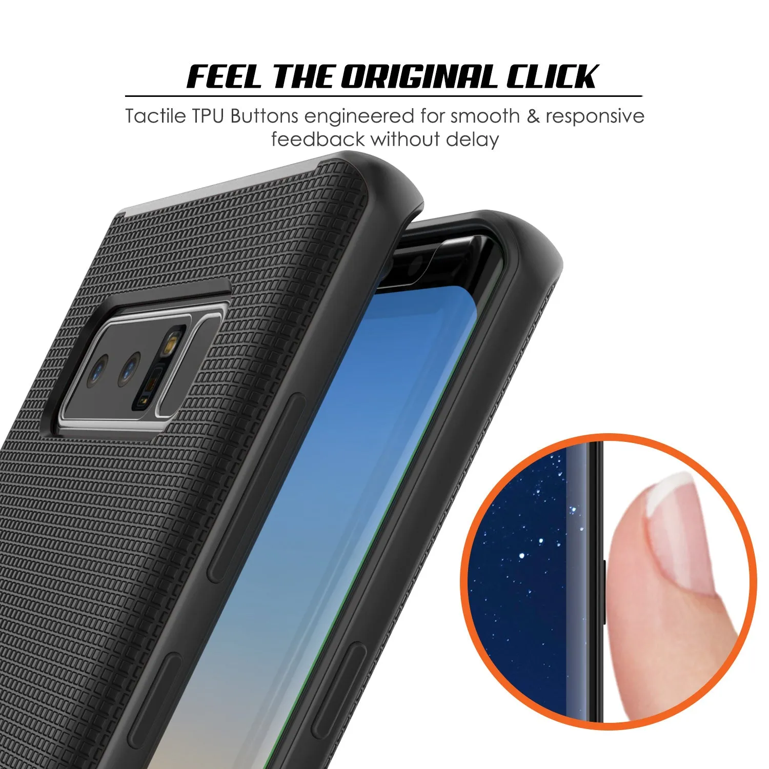 Galaxy Note 8 Hybrid 3-Piece Anti-Shock Dual Layer Bumper Case | Black