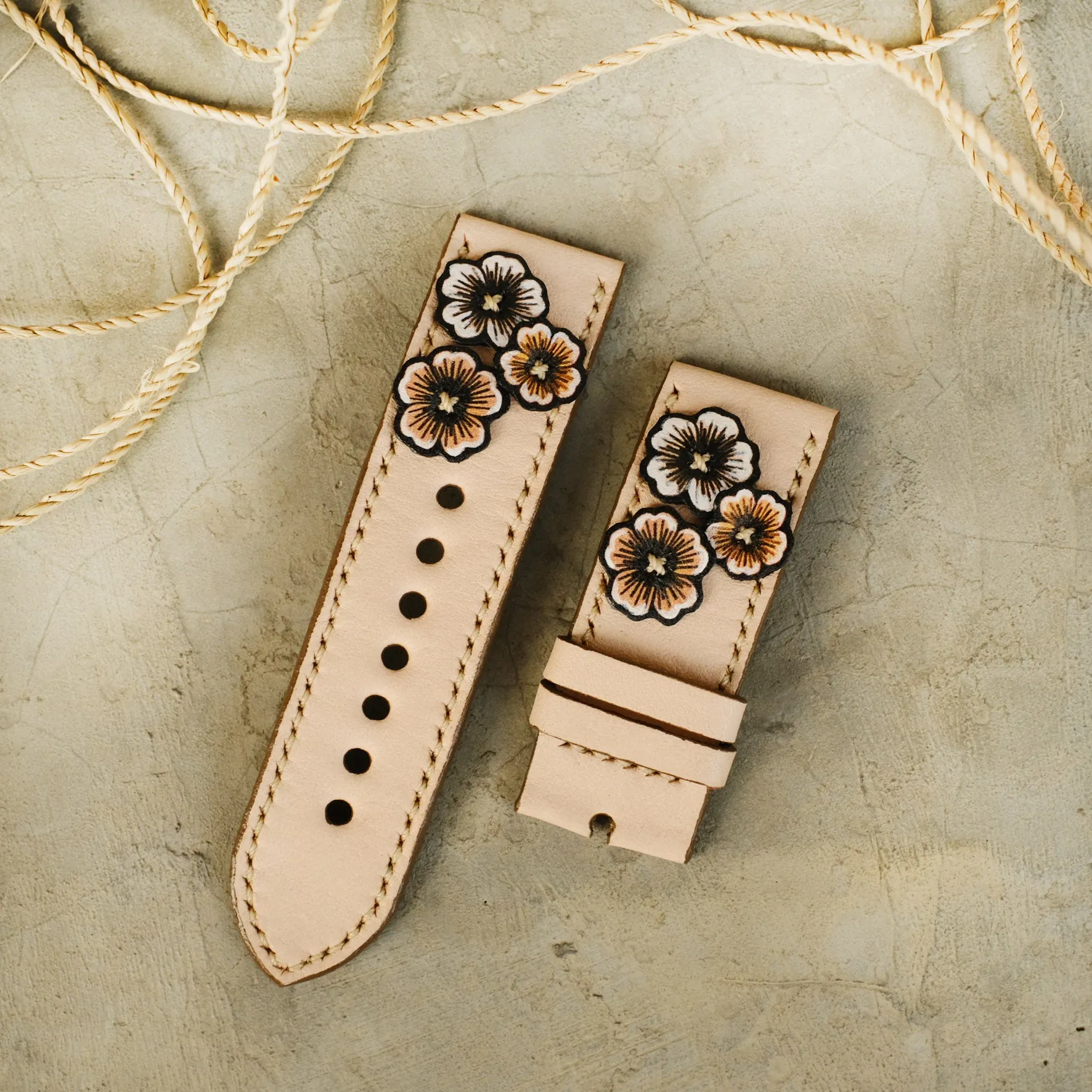 Galaxy Watch Band Applique Natural Flower Strap Design