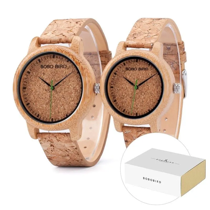 Handmade Cork Bamboo Watch - Eco-Friendly Quartz Timepiece