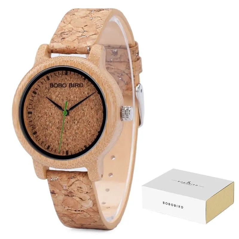 Handmade Cork Bamboo Watch - Eco-Friendly Quartz Timepiece