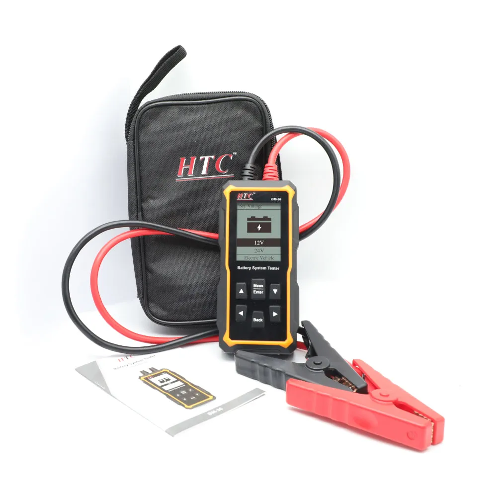 HTC BM-36 Battery System Tester 6V-12V Load Testing with LCD Display and Built-In Voltmeter