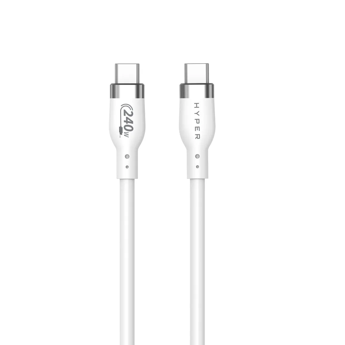 HyperJuice 240W Silicone USB-C to USB-C Cable (3ft/1m) - White