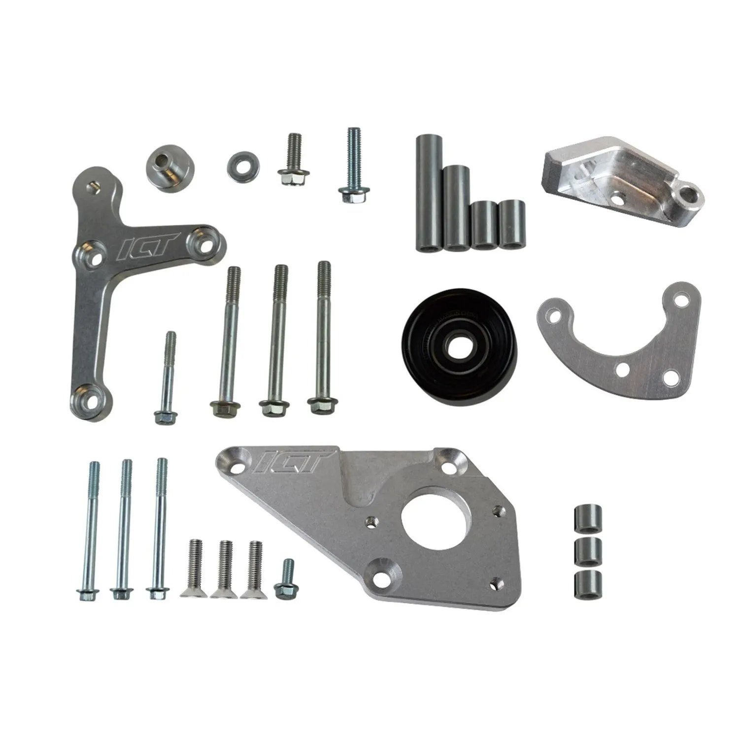 ICT Billet Alternator Bracket - Driver Side - Low Mount - Power Steering Bracket - LS6 - GM LS-Series