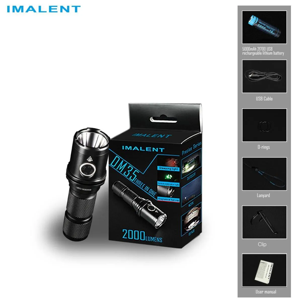 IMALENT DM35 2000 lumen flashlight